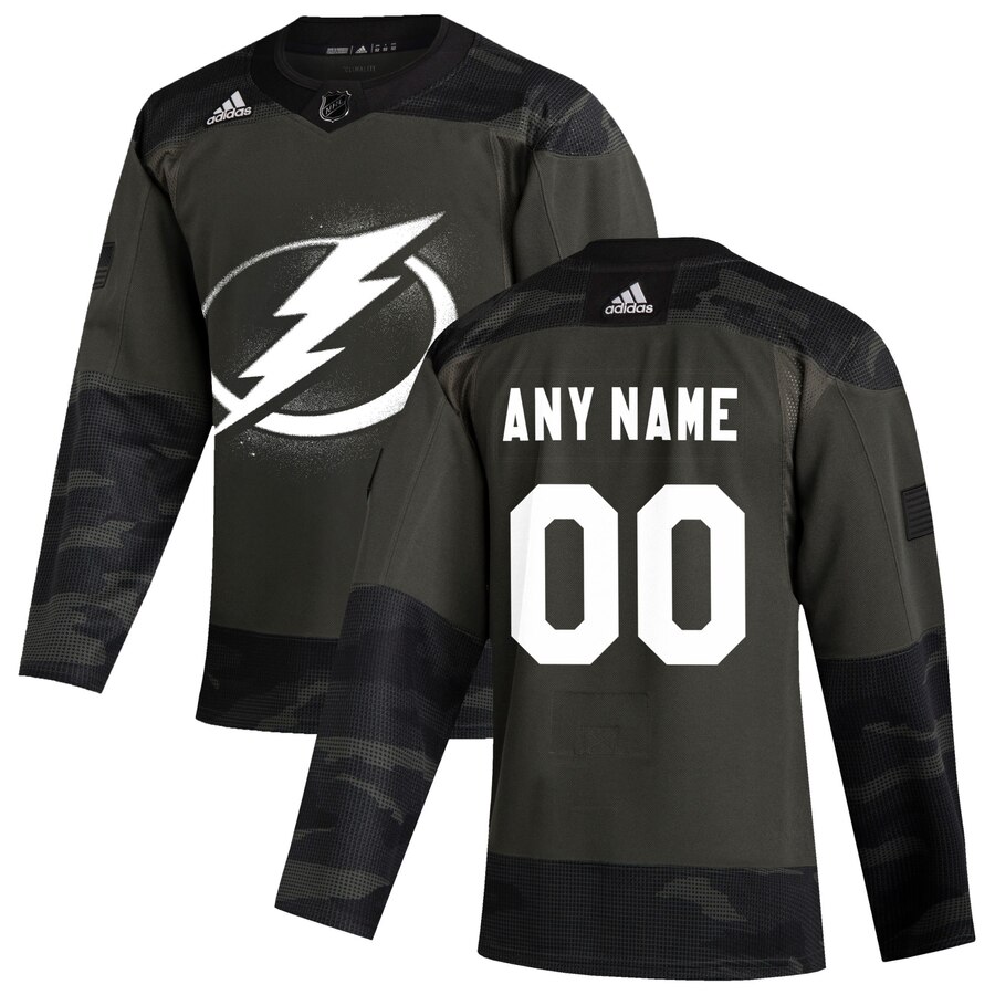 Tampa Bay Lightning Adidas 2019 Veterans Day Authentic Custom Practice NHL Jersey Camo->customized nhl jersey->Custom Jersey